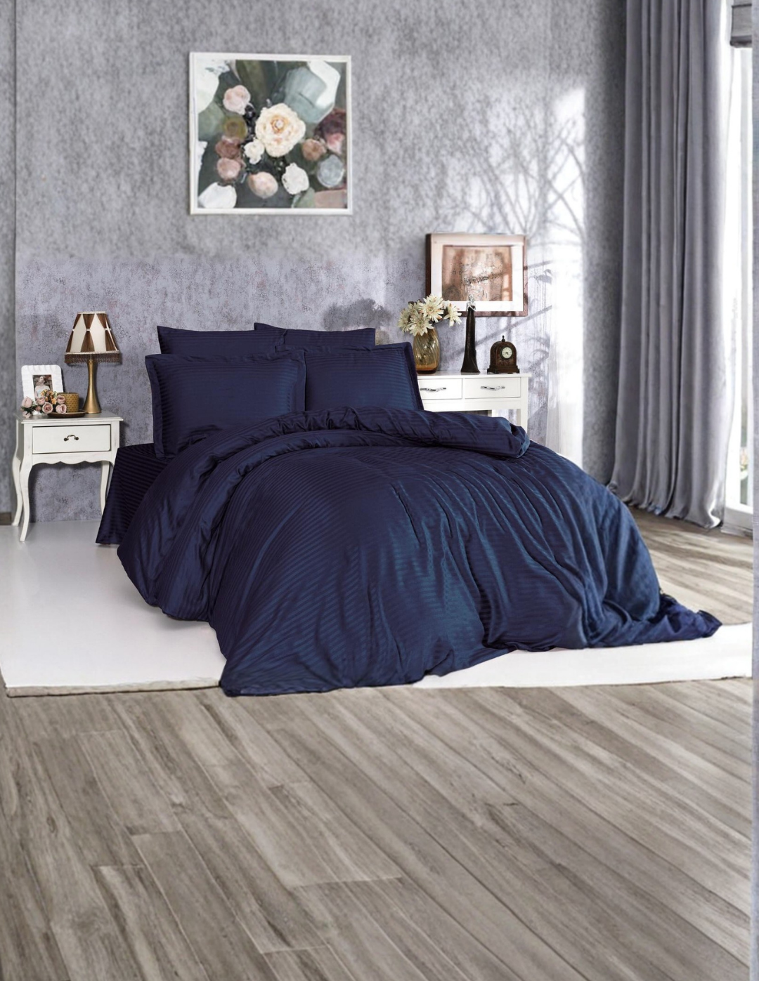 Nevresim Takımı – Çizgili Saten ÇEŞİTLİ RENK