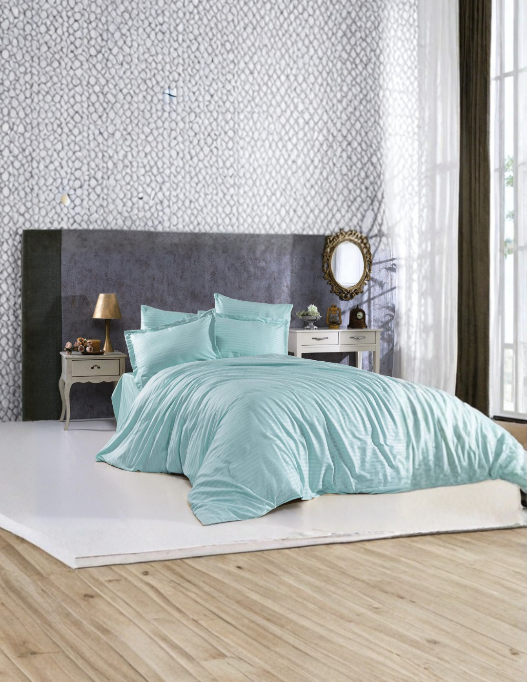 Nevresim Takımı – Çizgili Saten ÇEŞİTLİ RENK