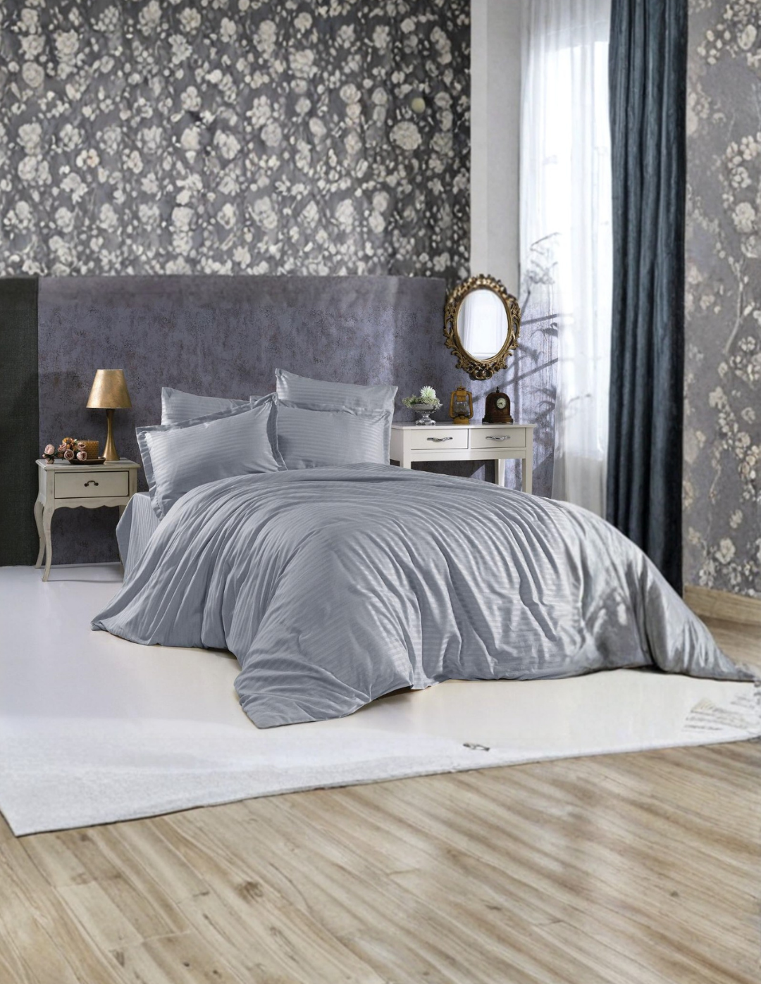 Nevresim Takımı – Çizgili Saten ÇEŞİTLİ RENK