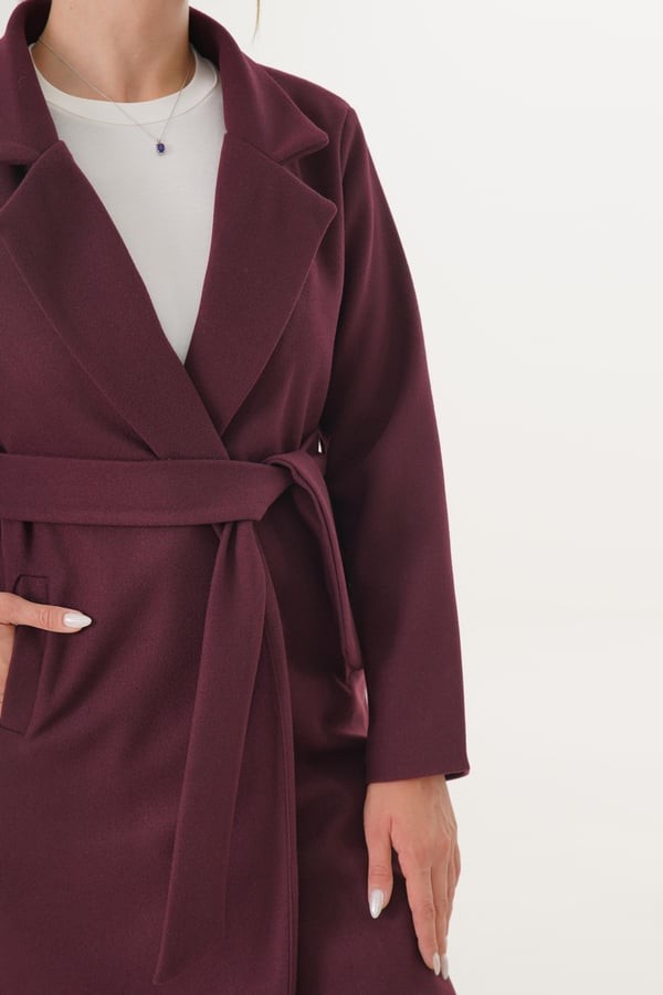 Beli Kuşaklı Astarlı Toptan Kaşe Kaban