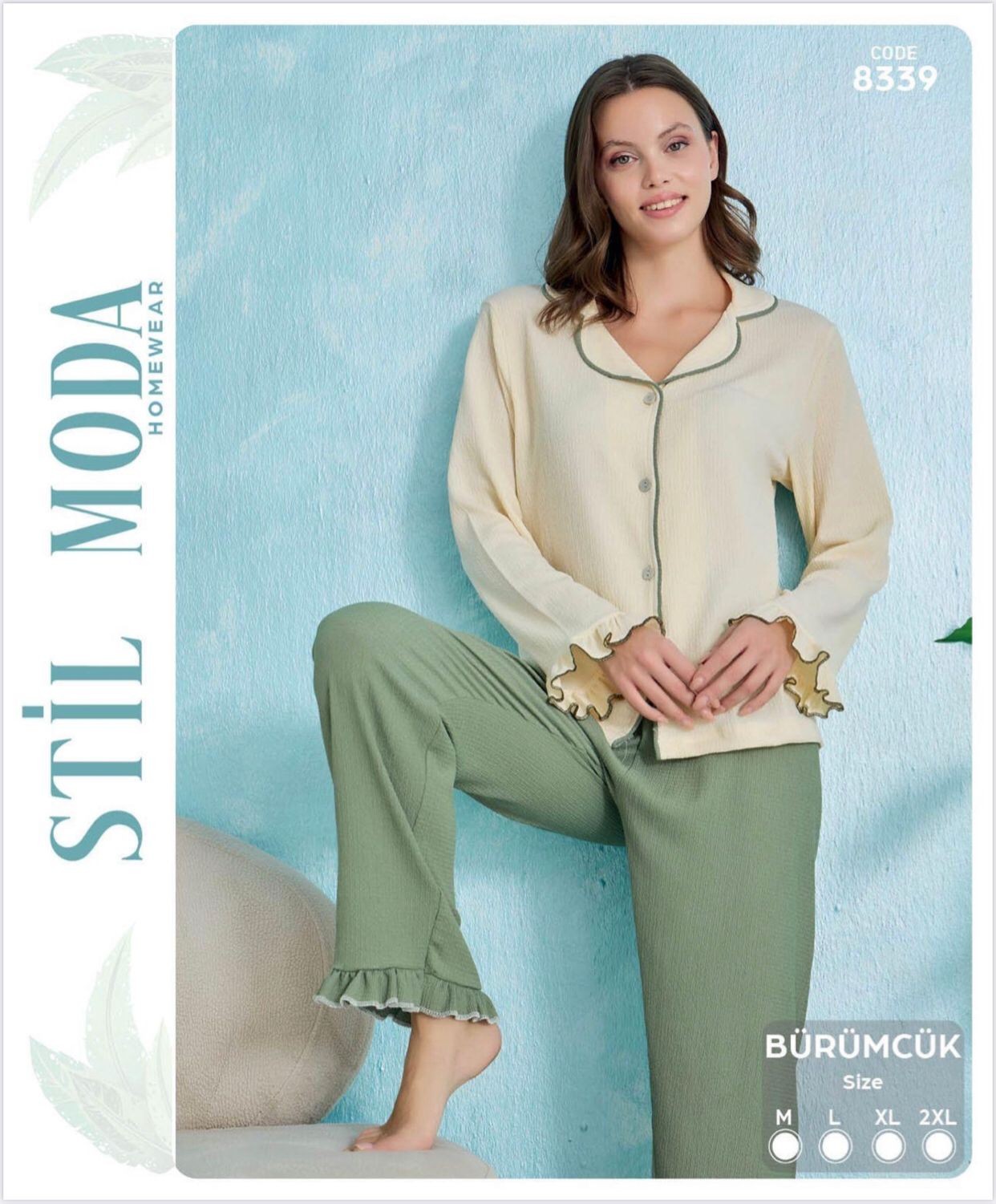 Bürümcük Düğmeli Kadın Pijama Takımı | Stella Pink